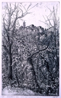 'Sacro Monte sopra Varese', incisione su rame, anni '90