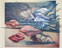 'Conchiglie e colombe', 1984, litografia a sei colori